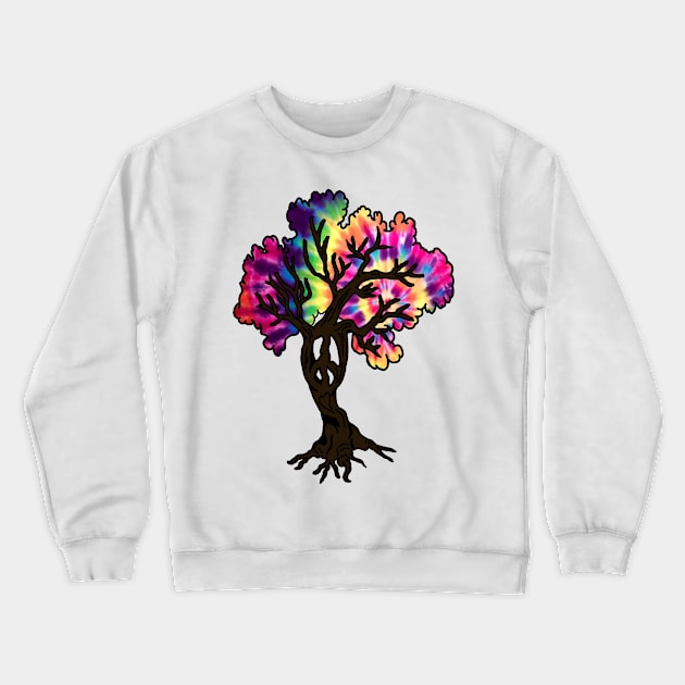 Hippie Peace Tree Crewneck Sweatshirt by imphavok